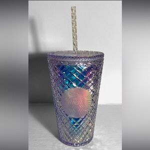 Starbucks Holiday 2022 Iridescent White Clear Jeweled 16oz Grande Tumbler